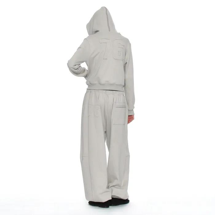 76 APPLIQUE ROUNDING SWEATPANTS_MINT GREY