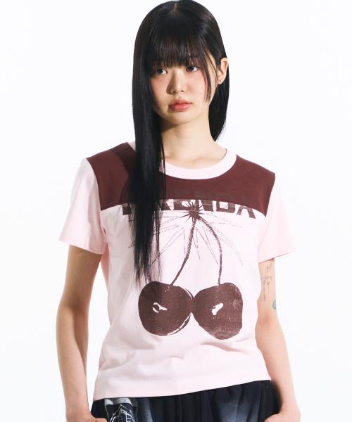 CHERRY BOMB TEE LIGHT PINK