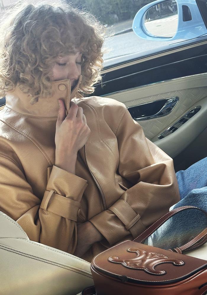 러프 하이넥 블루종 - 베이지