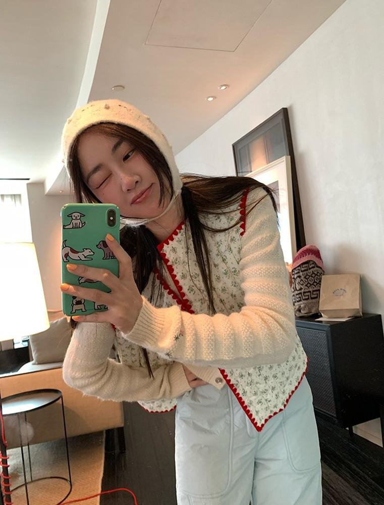 여성 누빔 조끼 퀼팅 꽃무늬 조끼