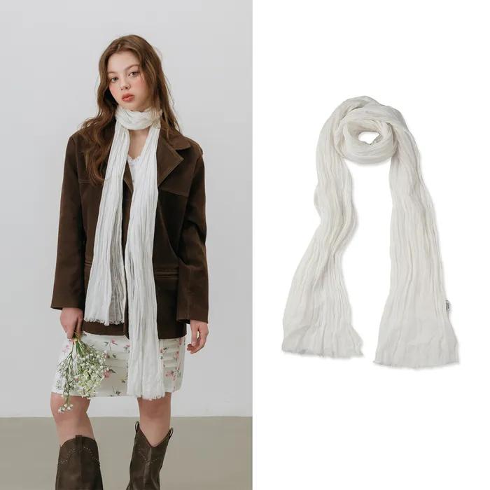 [29CM단독] NATURAL GAUZE MIST LONG SCARF_IVORY