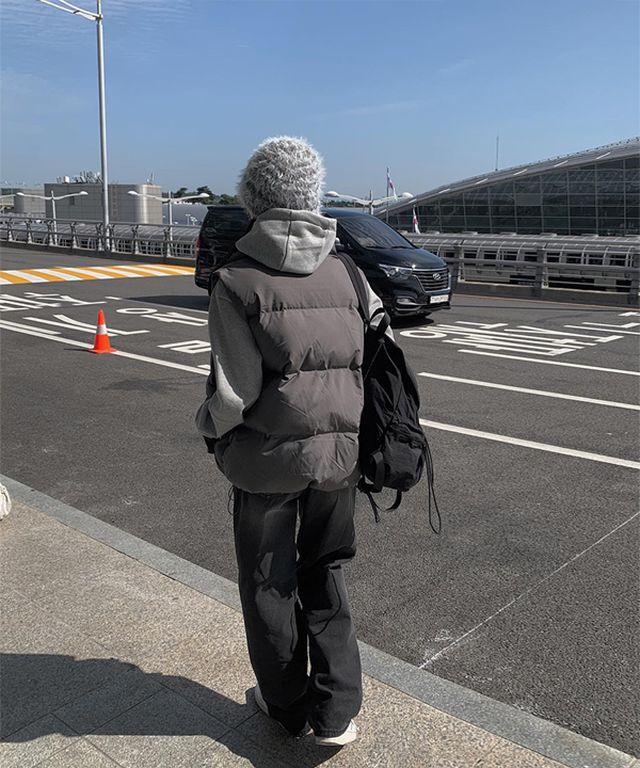 모치 블랙 워싱 데님 와이드 팬츠