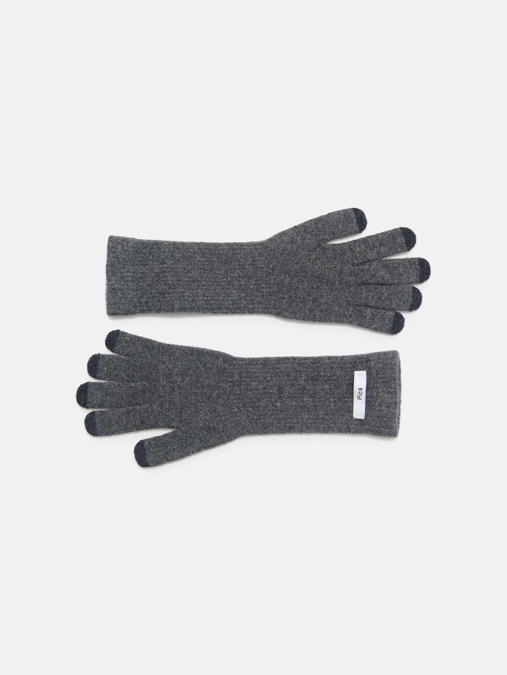 WOOL MAXI GLOVES (charcoal)