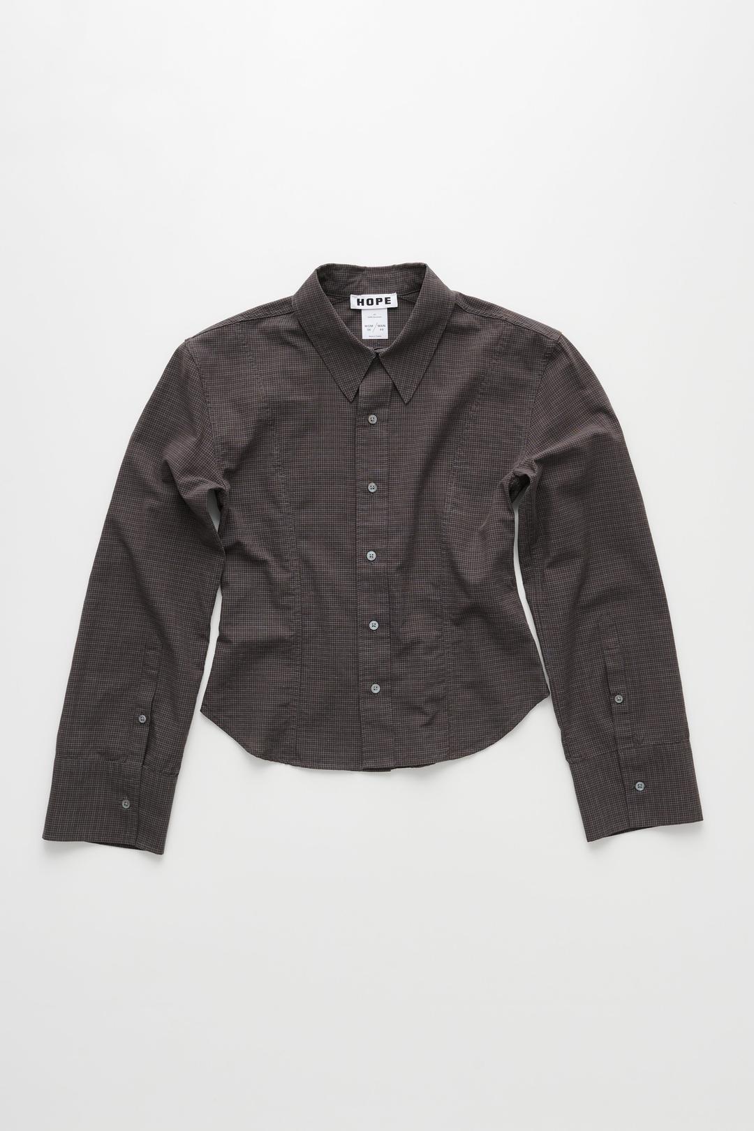 Slim Shirt - Dark Brown Check / 36