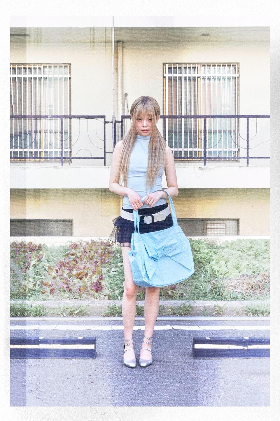 [limited]Ribbon bag_Twinkle sky blue