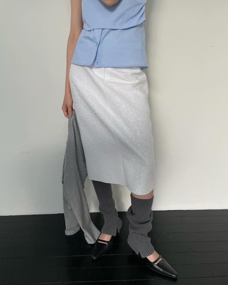 24SS breathe 브리드 플라워 쟈가드 H라인 미디 스커트