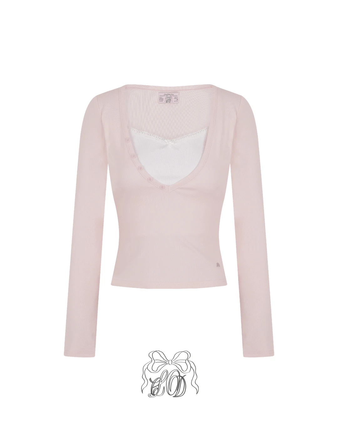 [♡MADE♡] seed race v layer button tee