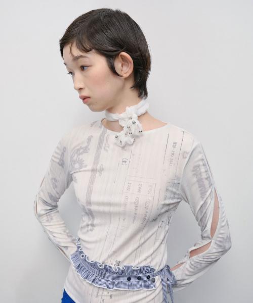 Ruffled Button Belt [Blue]