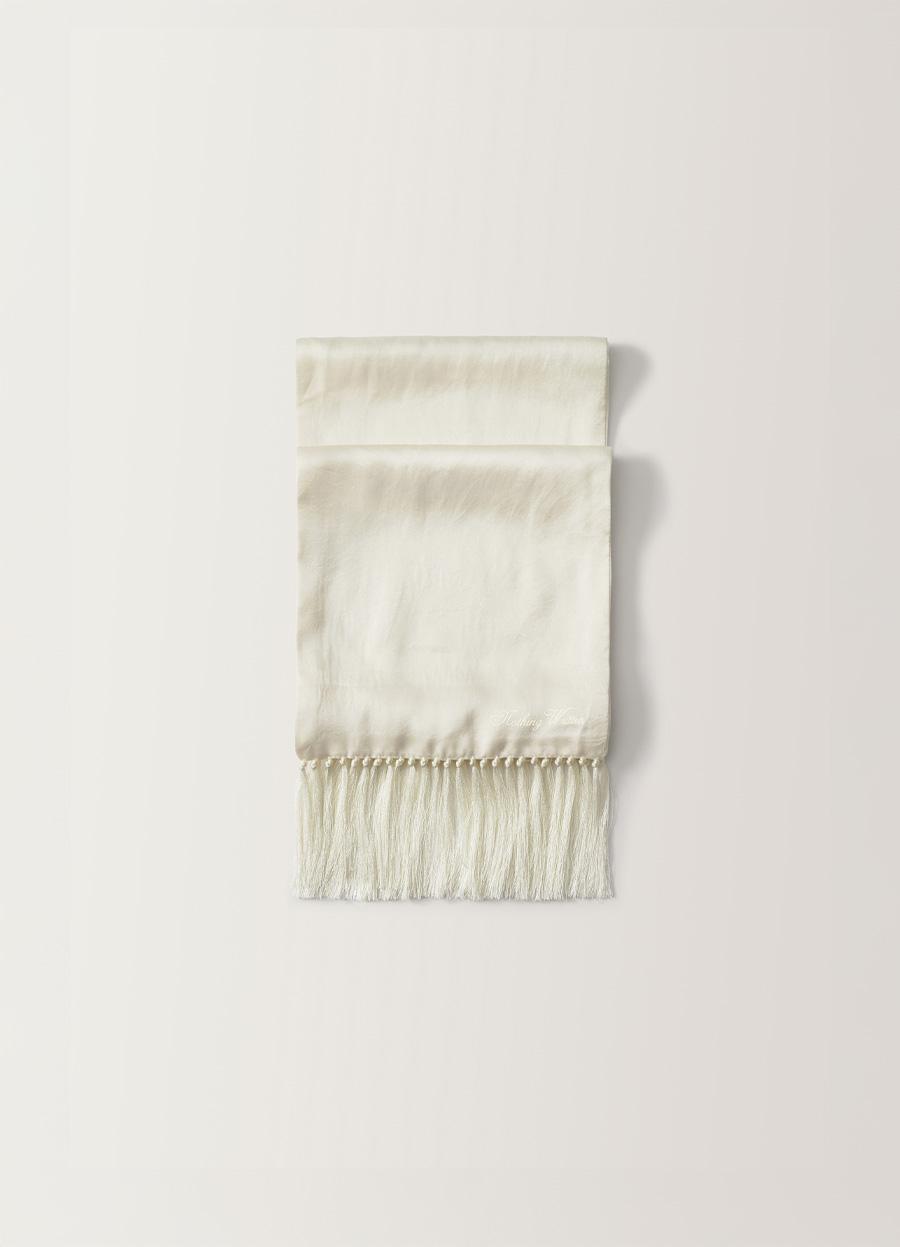 4TH / Tassel silk scarf (Ivory)