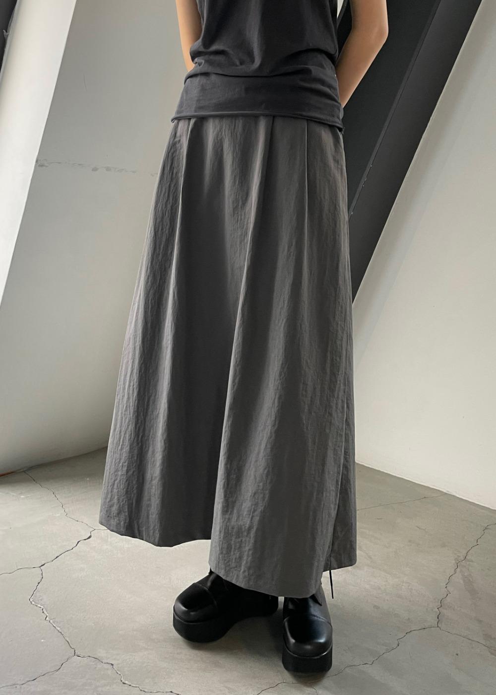 [당일발송]뮤즈 나일론 핀턱 롱 스커트 (3colors)