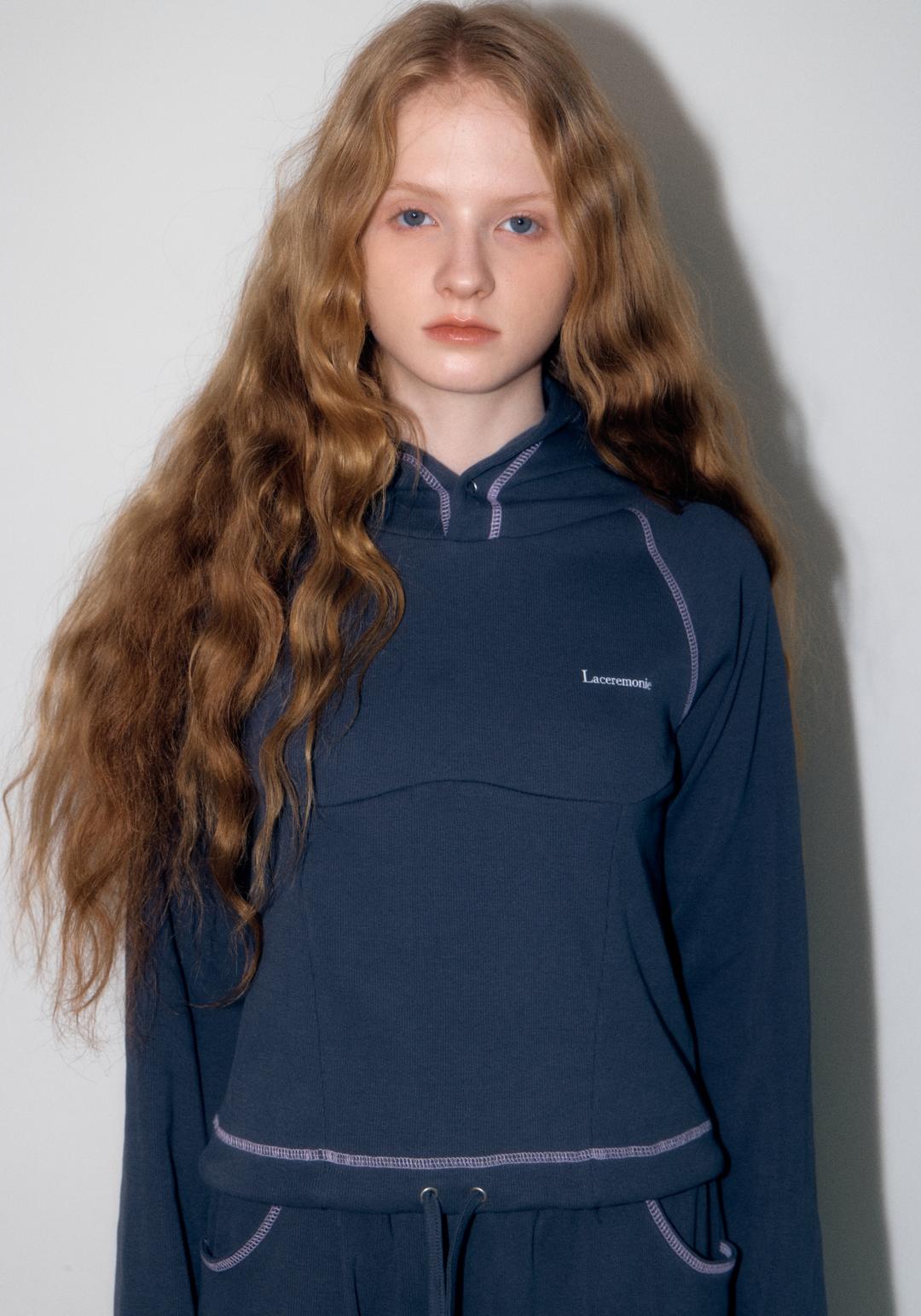 STITCH LINE HOODIE / CHARCOAL