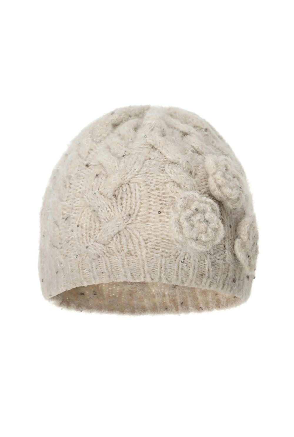 Flower spangle beanie