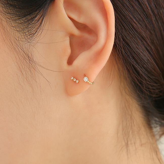 14k 미니 볼 큐빅 원터치 귀걸이 (14k골드) #ER09