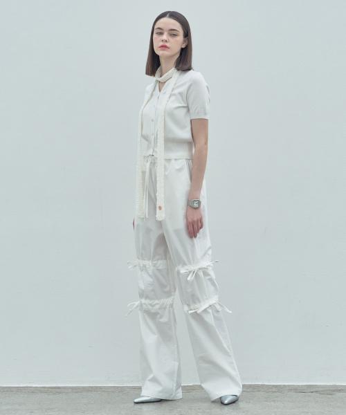 Ribbon Banding Pants_Ivory