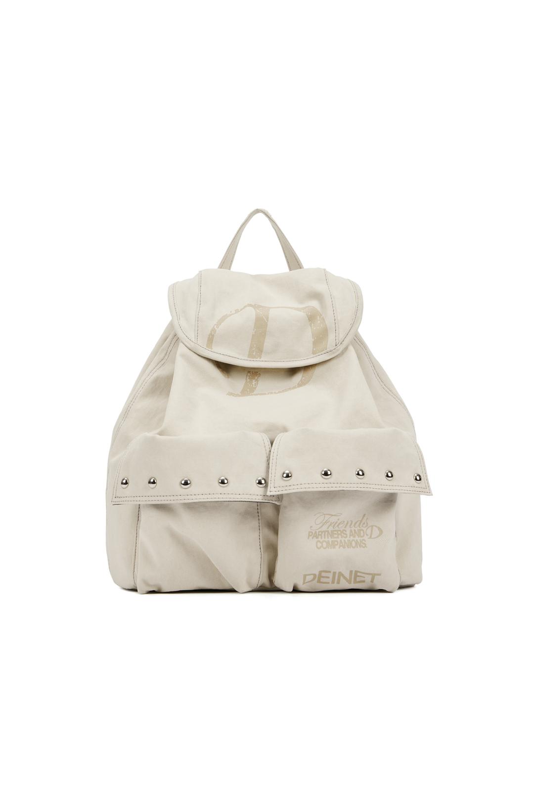 D & FRIENDS STUD POCKET BACKPACK IN IVORY