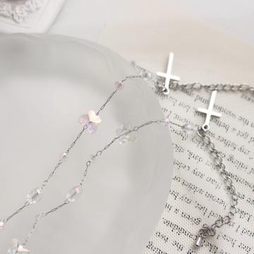 크리스탈 나비 체인 묵주팔찌