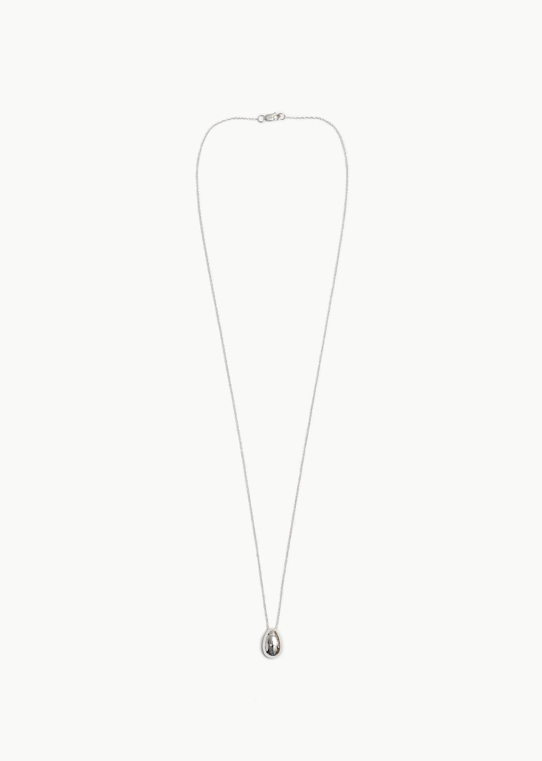 tiny egg pendant, silver 16"