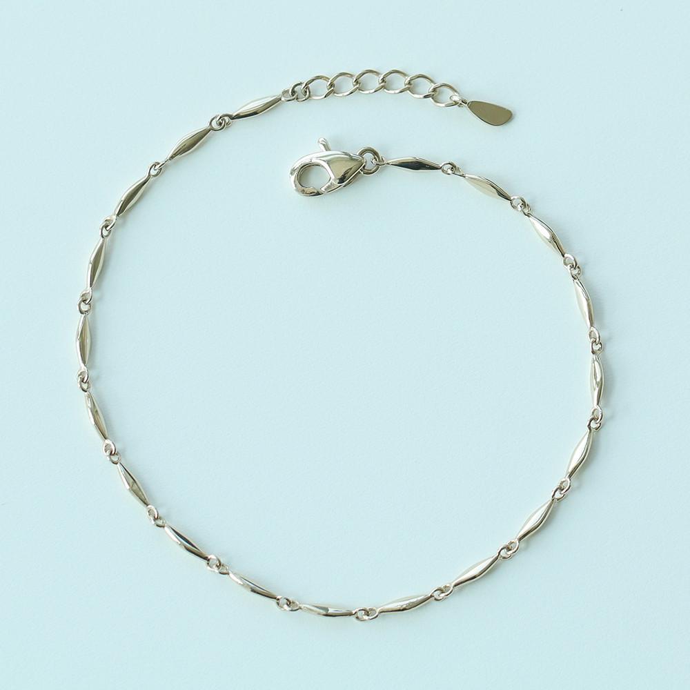 14k 18k 샴페인골드 팔찌 유니크한 체인 무도금 리얼 화이트 금팔찌