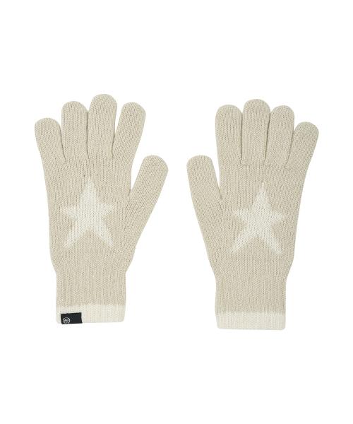 스타 그래픽 니트 장갑 BEIGE