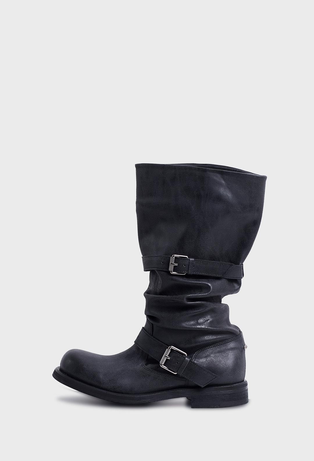 [신상특가][9월 30일 예약배송] Slouchy Long Boots "Washed Black"