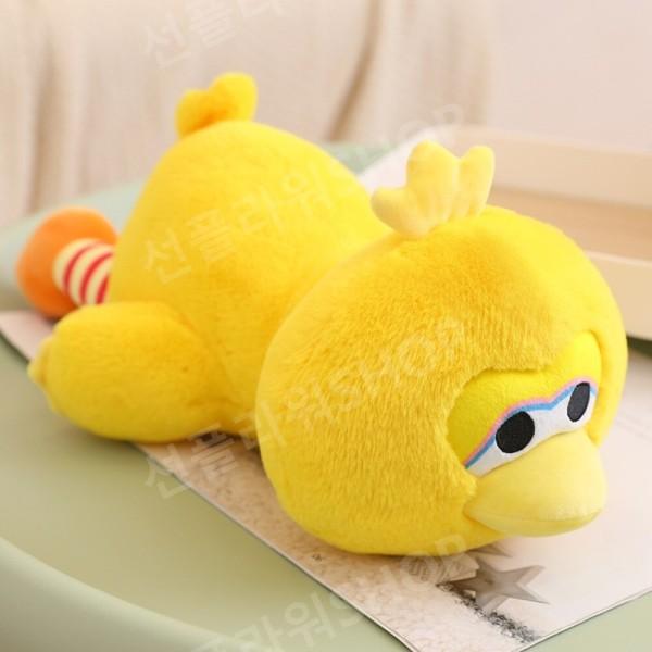 세서미 스트리트 인형 엘모 쿠키몬스터 빅버드 피규어 장난감 쎄서미-눕다 노랑 40cm