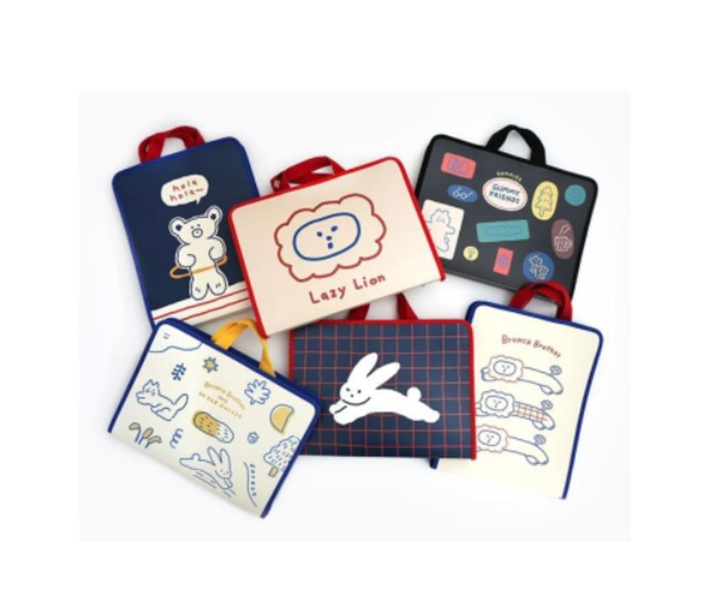 로마네 손잡이파일 포트폴리오 라운드지퍼 파일케이스 A4수납 화일가방