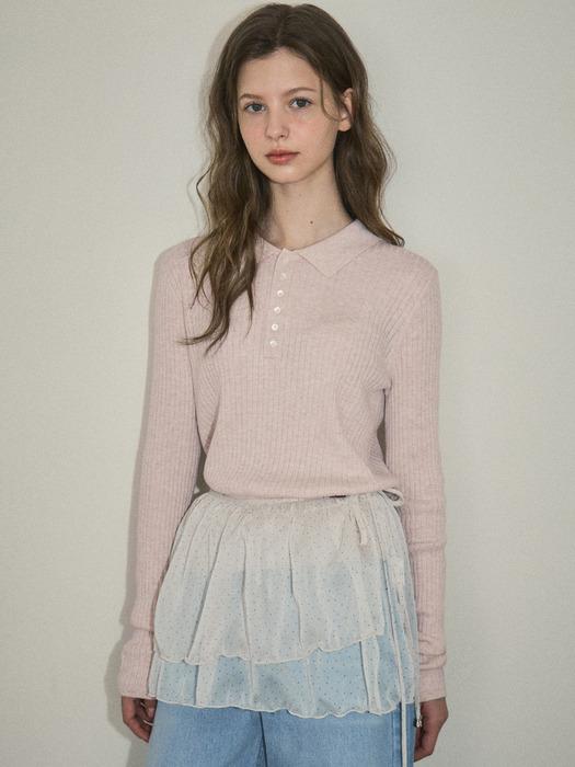 Deer ribbed collar knit_Light pink(OC25-KN01)
