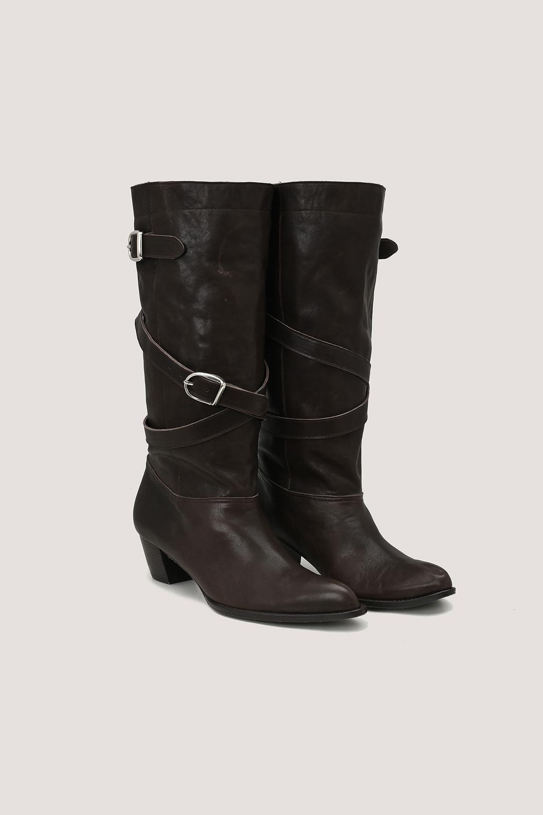 High Buckle Strap Boots