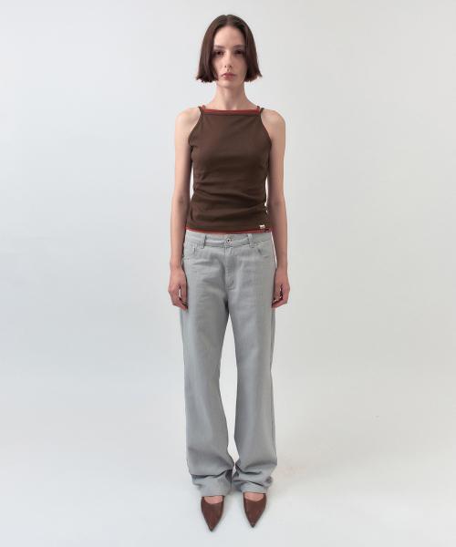 Straight-leg Color Jeans / Light Grey