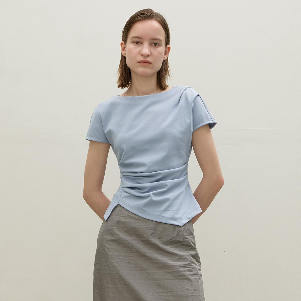 나인 (BL-4225)LOND WAIST TUCK  BLOUSE