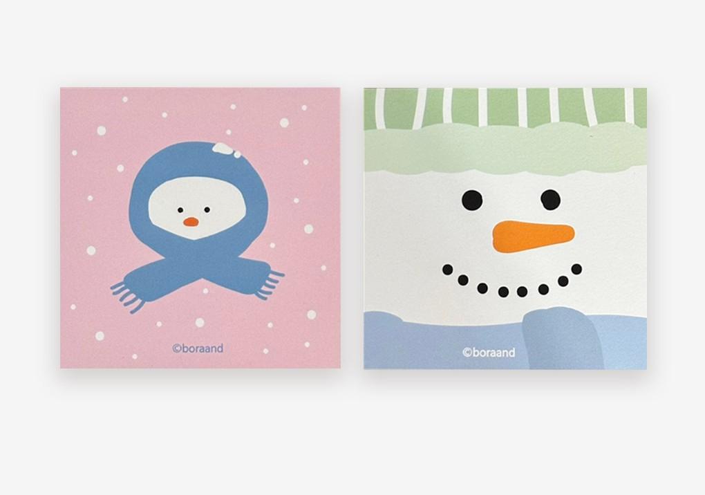 [보라앤드] Snowman post card (2종)
