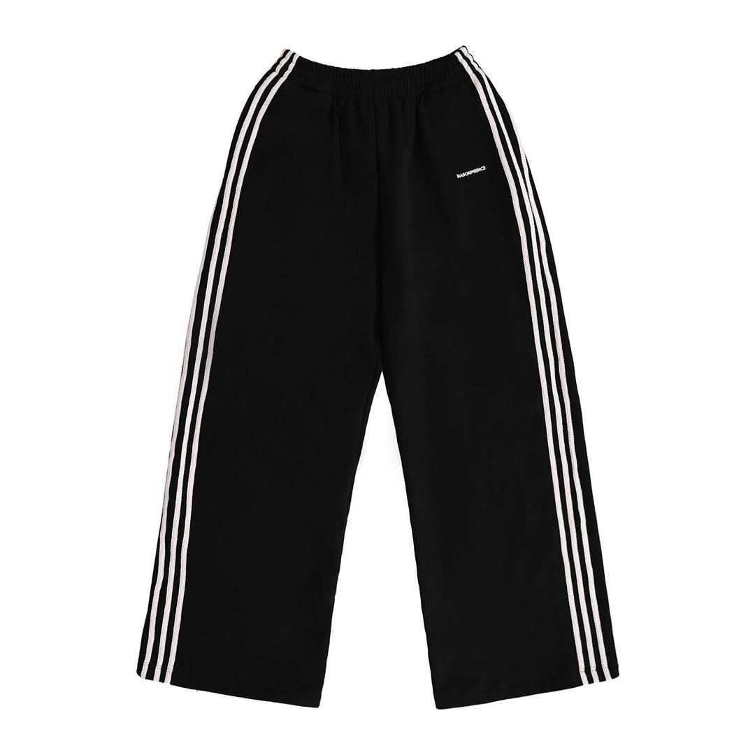 MASONPRINCE Wide Leg Track Pants - S (US/EU Oversized Fit) / Black