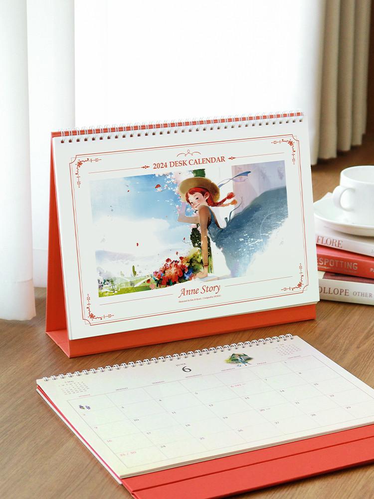 인디고 2024 빨간머리앤 A4 탁상달력 (날짜+만년) 데스크 캘린더