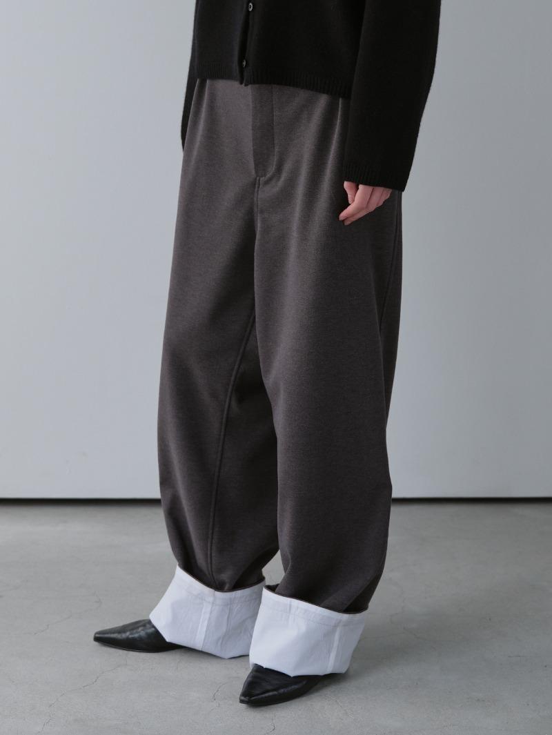 Two-Tier Belted Wide Pants (deep grey)