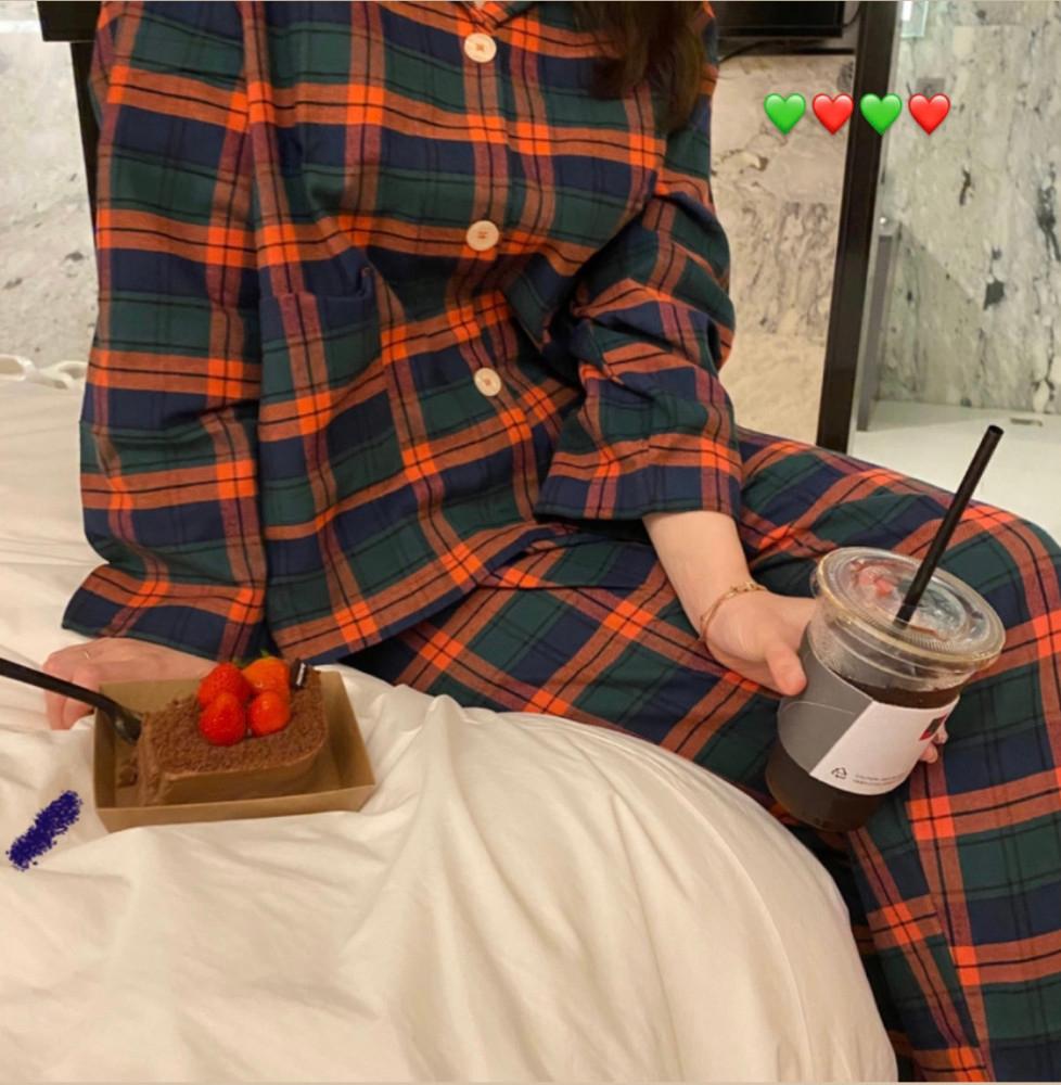 [백화점납품] 순면 크리스마스 신혼부부커플잠옷 울랄라자주 파자마파티 (피치기모)