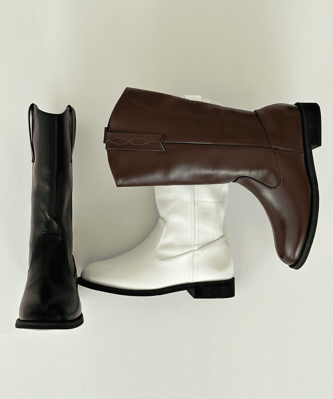 [당일발송] 모던웨스턴 감성 둥근코 쿠션 미들부츠 미타드웨스턴