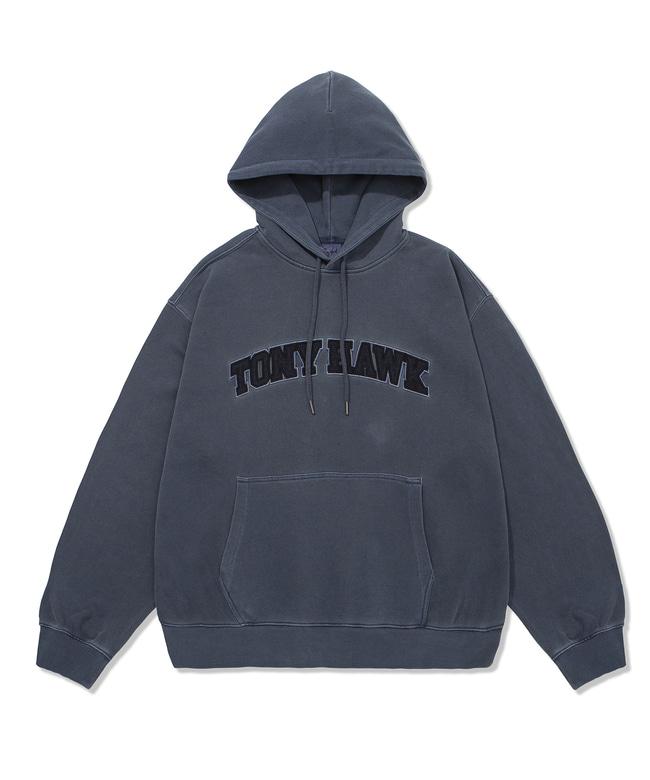 GARMENT DYEING ARCH LOGO HOODIE NAVY