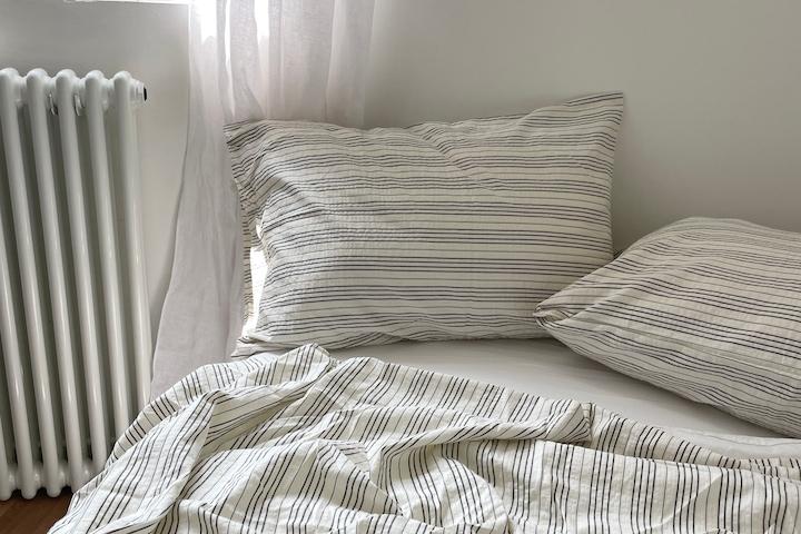 시어서커 파스텔 스트라이프 스프레드 홑겹 베딩세트 3colors