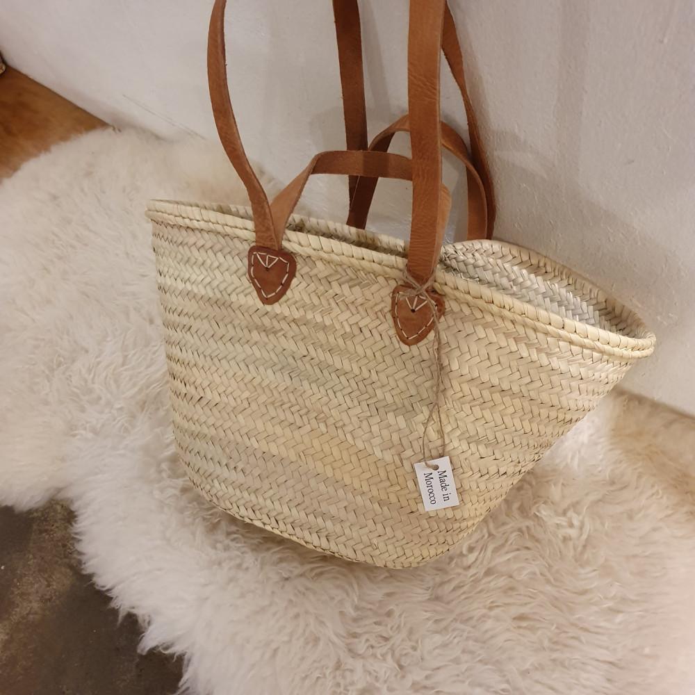 당일출고 NEW 24' 프렌치 마르쉐백 투핸들 왕골가방 소가죽 야자수가방