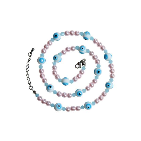 eyeball necklace (pink)