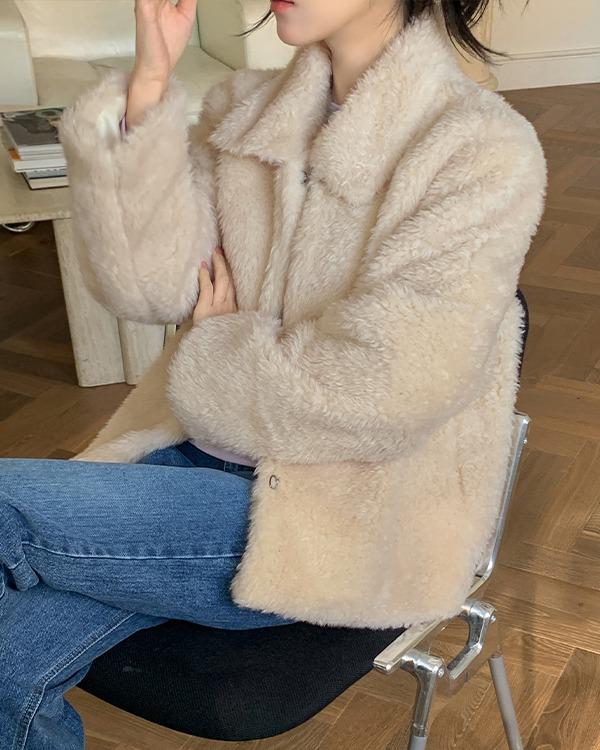 [연말룩/도톰] 라플랑 카라 퍼 자켓