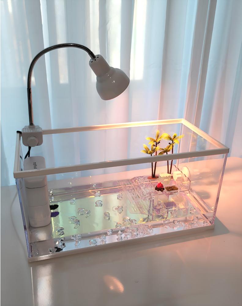 안깨지는 세이프티어항 거북이 물고기 열대어 금붕어 구피 키우기 아크릴 수족관 중형