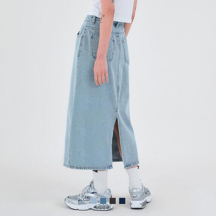 데님 롱 스커트 4color