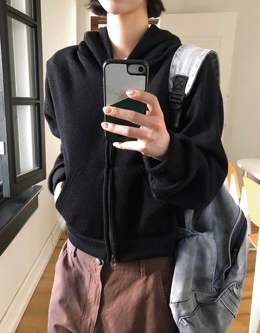 [PICK!] 래터 투웨이 골지 후드 집업 (4color)