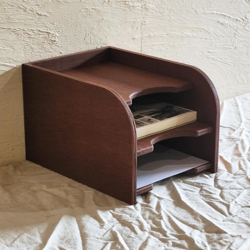 [SOIRO] Brown Round A4 Paper File Organizer _ A4용지 서류 분류 정리대