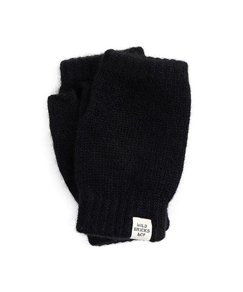 ALPACA FLAT FINGERLESS GLOVES (black)