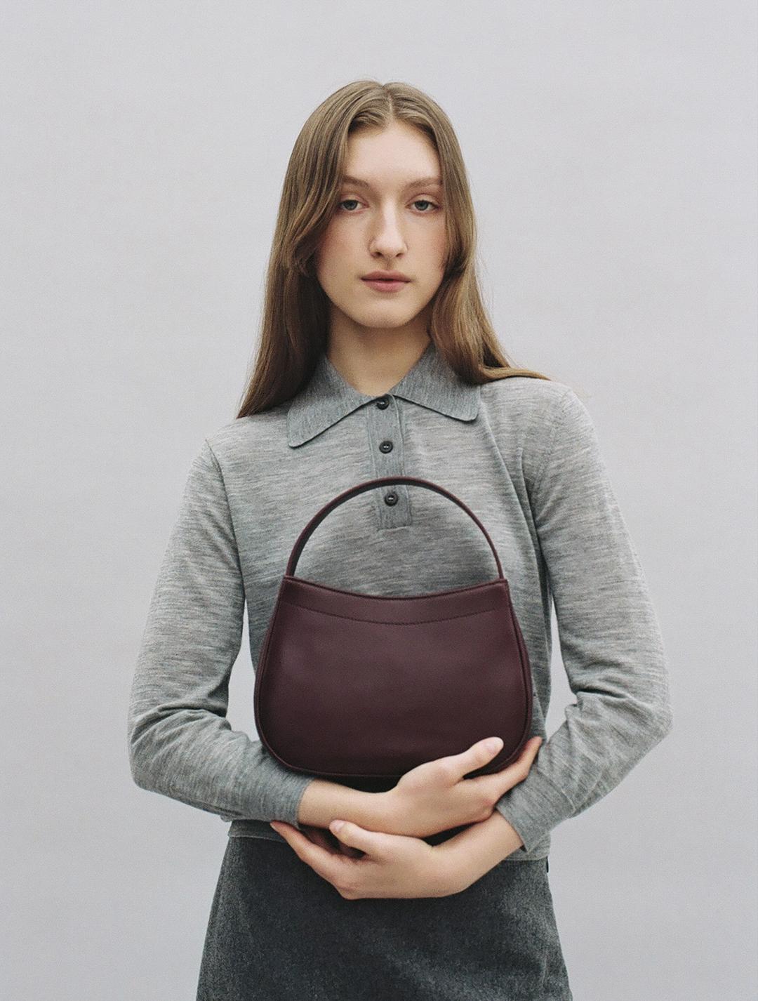 Curly tote bag Bordeaux