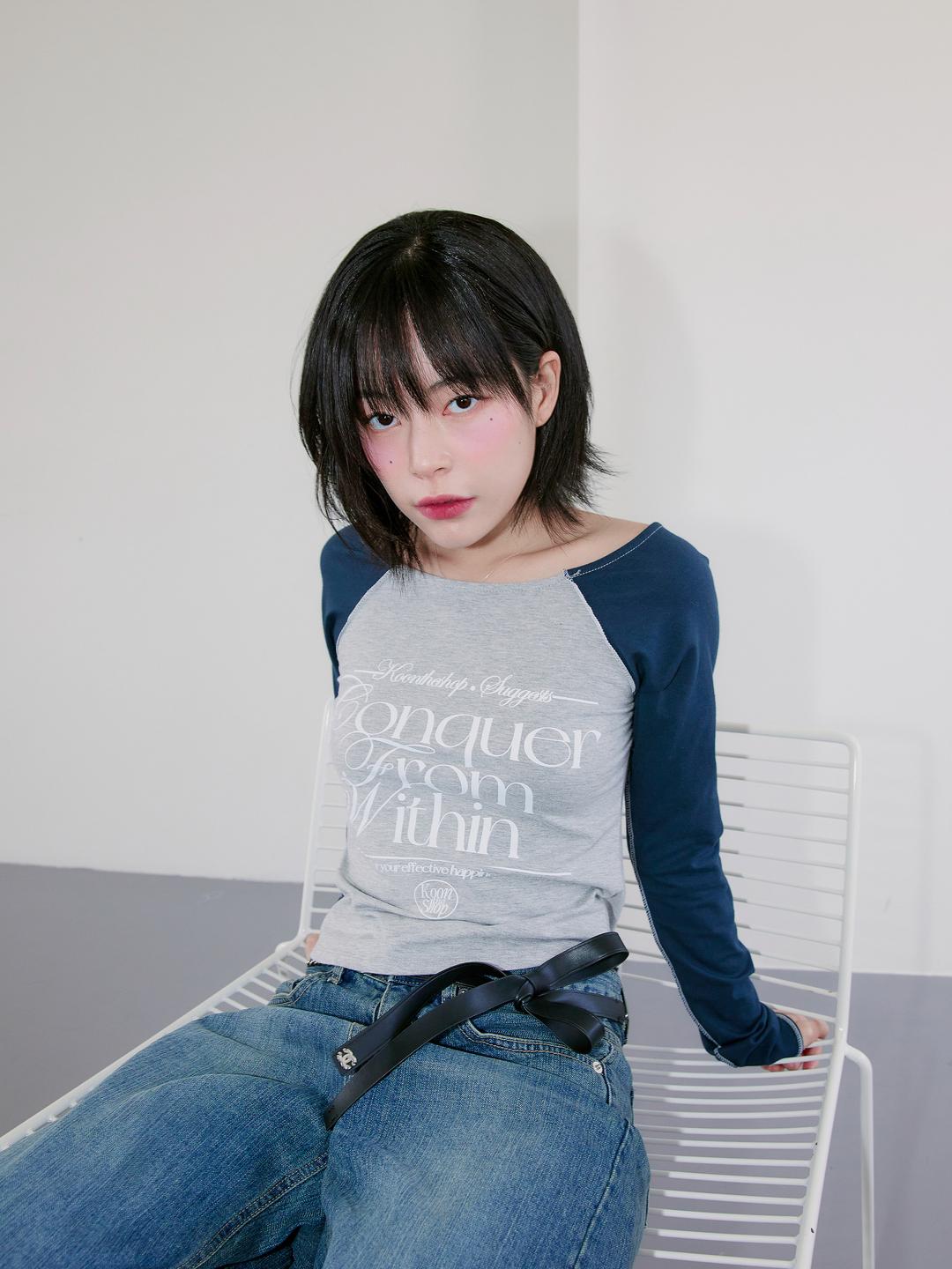 Raglan Tone&Tone Long Sleeve (Gray)