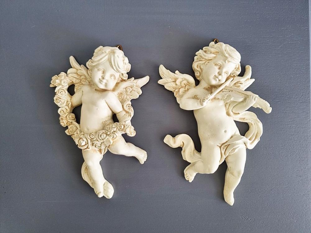 쉐비블랑체 천사 몰딩 벽걸이 장식 소품 거실 침실 인테리어 벽장식