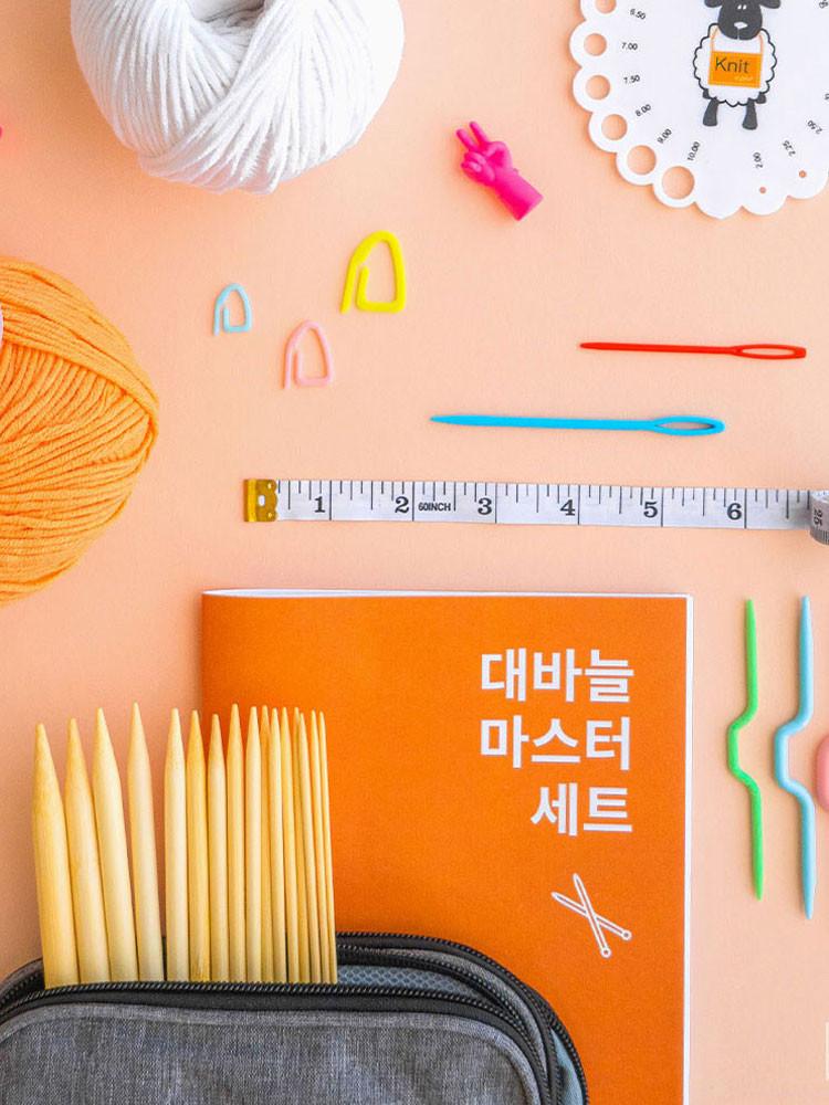 DIY 입문 초보자 대바늘 마스터 세트 뜨개질 동영상 패키지